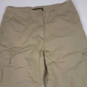 Women's Size 12 Kneeshorts Brand Cargo Capri Pants Tan